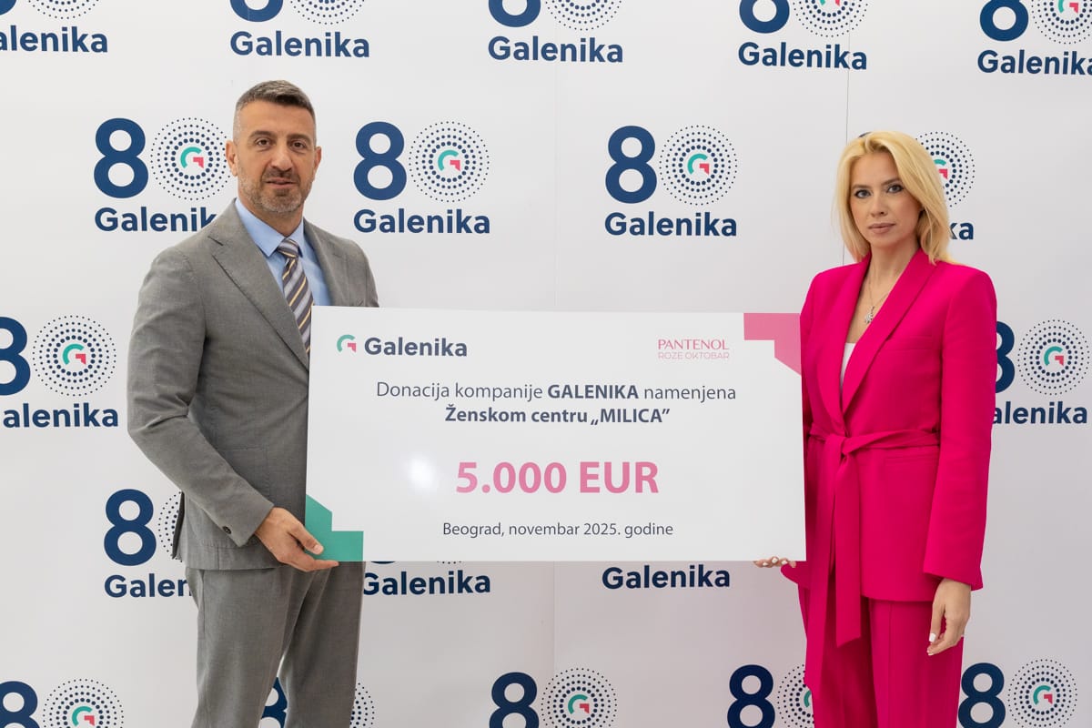 Nenad Burazor, direktor za prodaju i marketing u Galenici; Emilija Vuković, podpredsednica Ženskog centra ,,Milica’’
