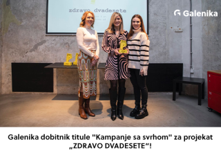 Galenika dobitnik titule „Kampanje sa svrhom“ za projekat „ZDRAVO DVADESETE“ !