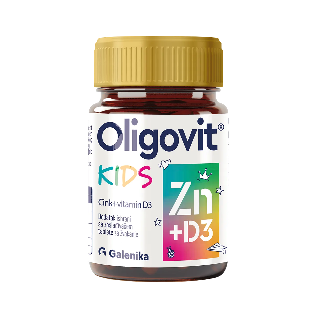 OLIGOGAL® Kids Zn+D3, tablete za žvakanje