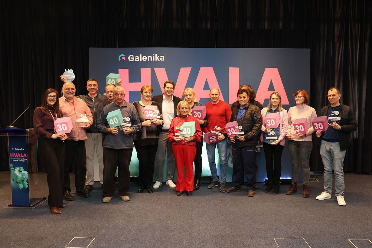Uručena priznanja Galenika jubilantima