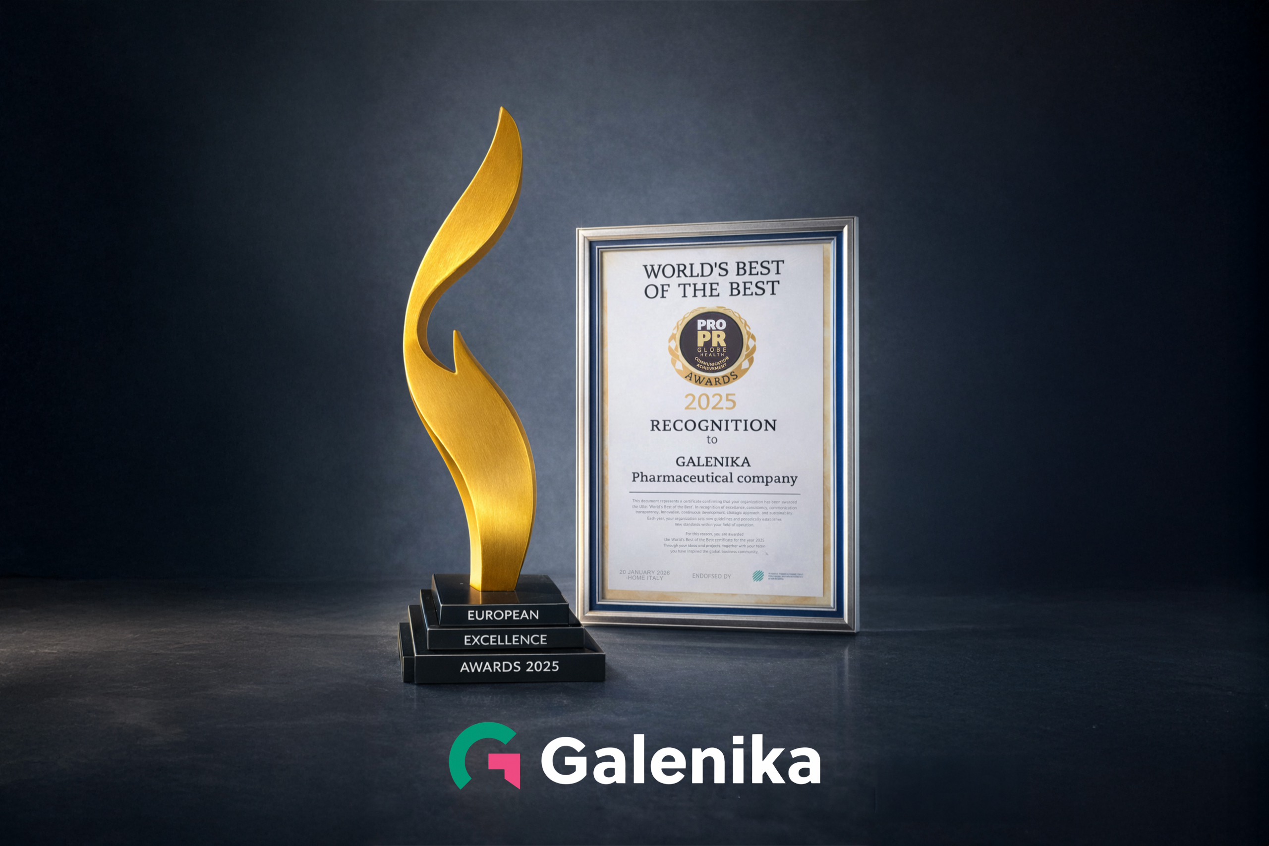 Two distinguished international recognitions: world and European awards for Galenika